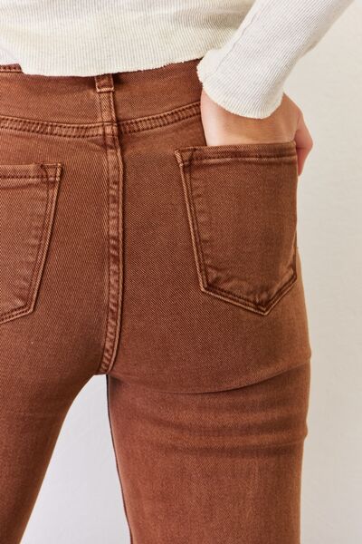RISEN Full Size High Rise Tummy Control Straight Jeans  | KIKI COUTURE