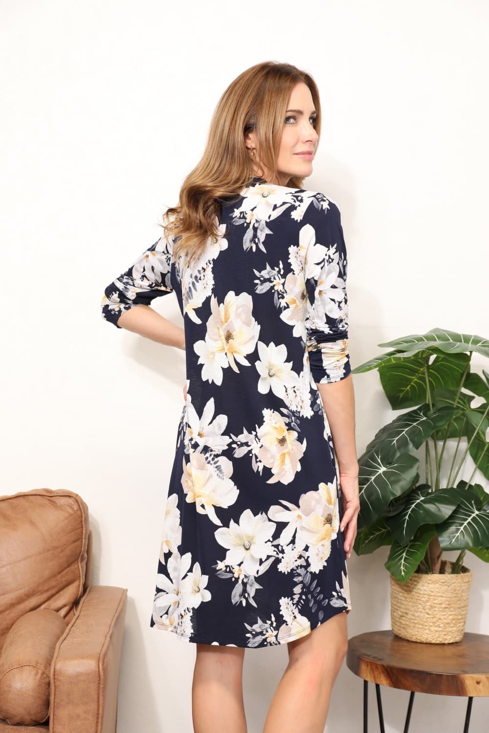Sew In Love  Full Size Flower Print Shirt Dress  | KIKI COUTURE