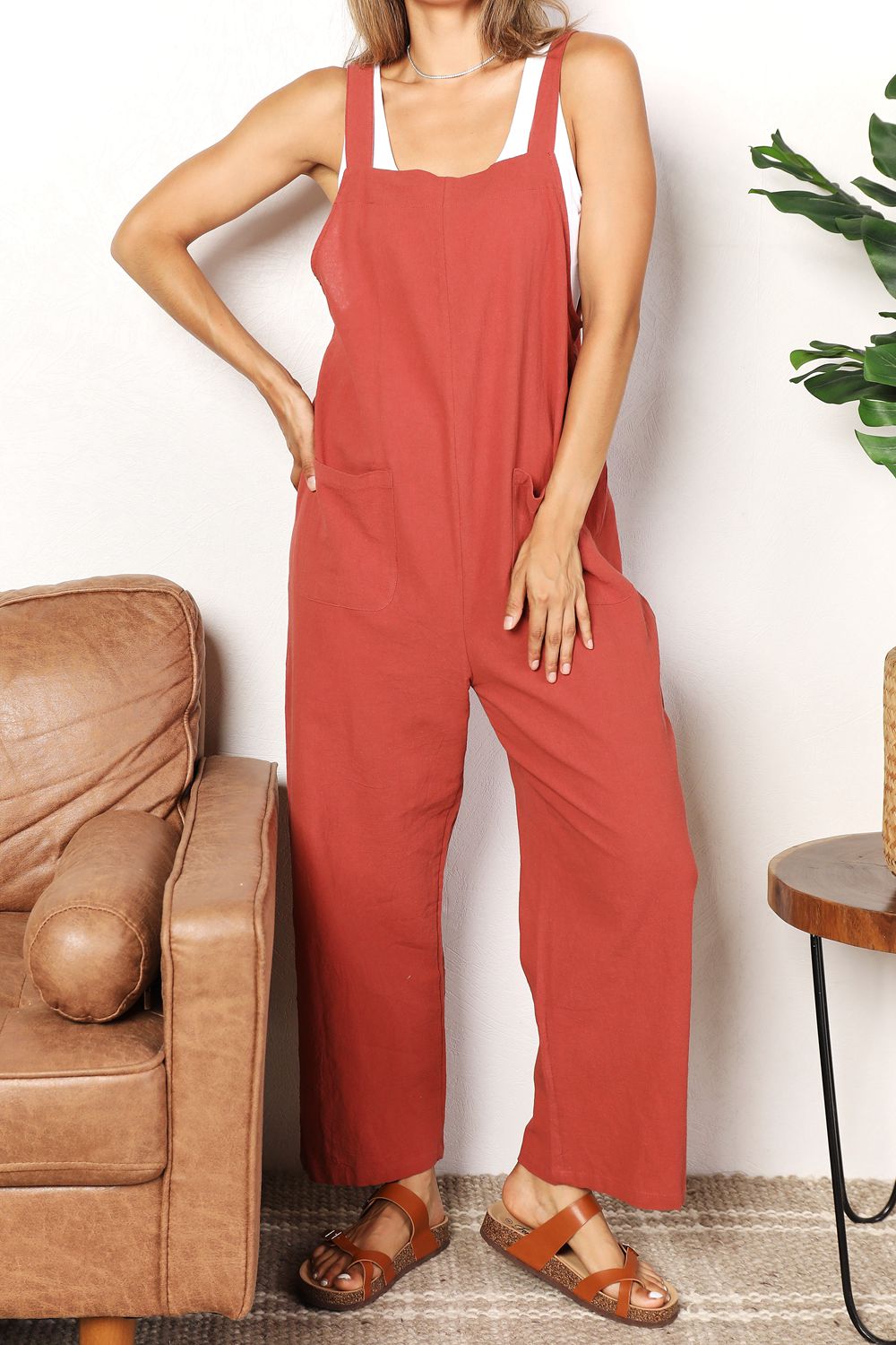 Double Take Wide Leg Overalls with Front Pockets  | KIKI COUTURE