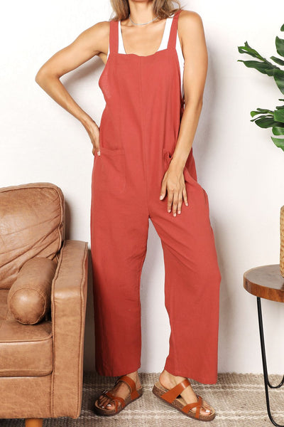 Double Take Wide Leg Overalls with Front Pockets  | KIKI COUTURE