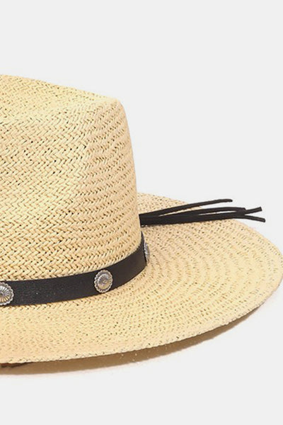 Fame Belt Strap Straw Hat  | KIKI COUTURE