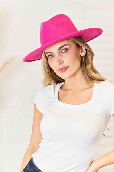 Fame Flat Brim Fedora Fashion Hat  | KIKI COUTURE