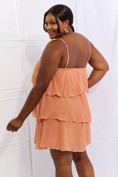 Culture Code By The River Full Size Cascade Ruffle Style Cami Dress in Sherbet  | KIKI COUTURE