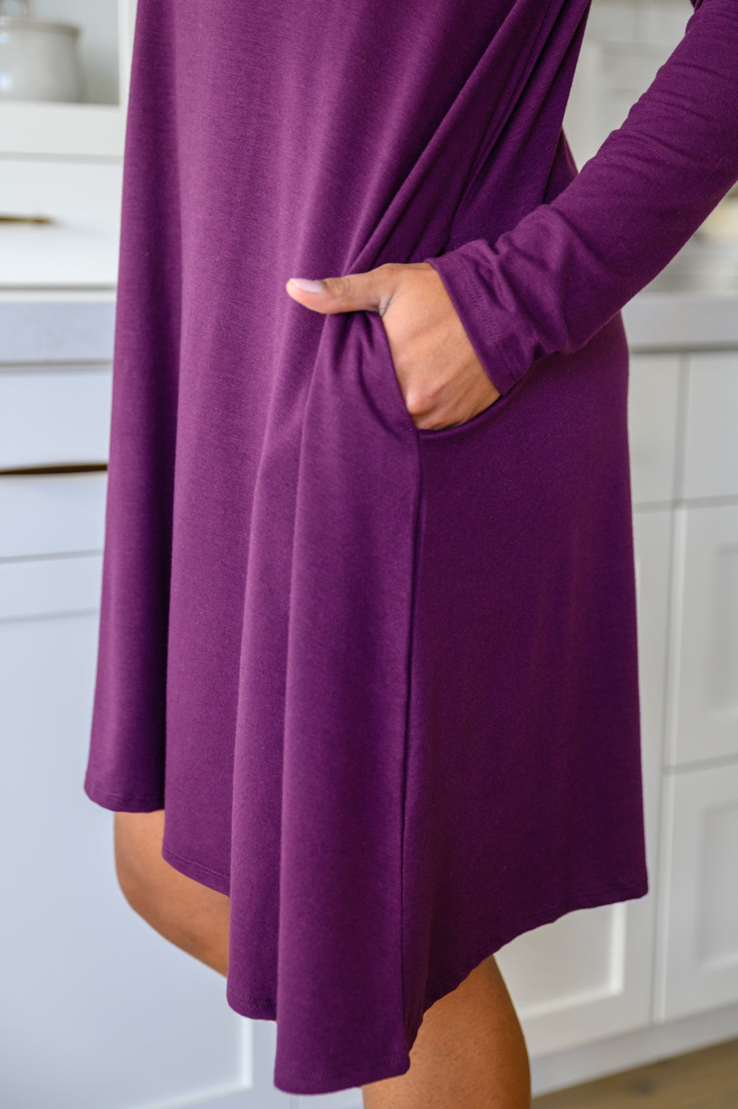 Most Reliable Long Sleeve Knit Dress In Plum | KIKI COUTURE