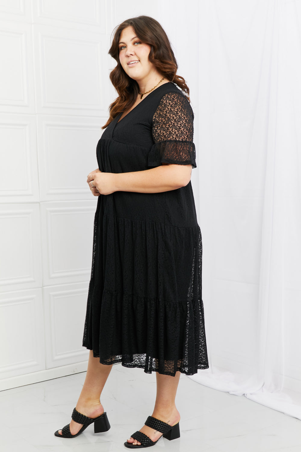 P & Rose Lovely Lace Full Size Tiered Dress  | KIKI COUTURE