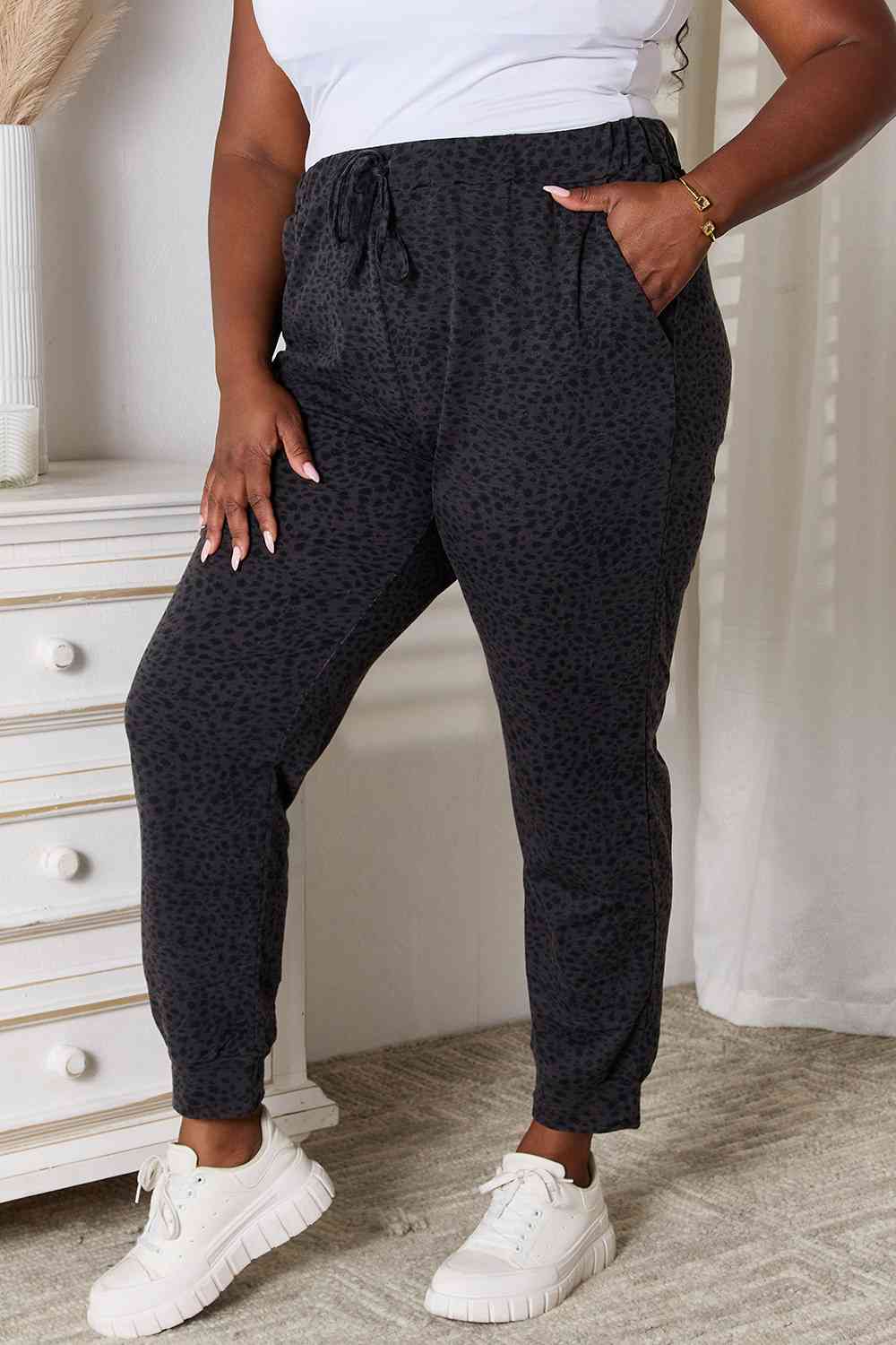 Basic Bae Leopard Print Joggers with Pockets  | KIKI COUTURE