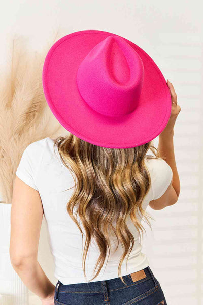 Fame Flat Brim Fedora Fashion Hat  | KIKI COUTURE