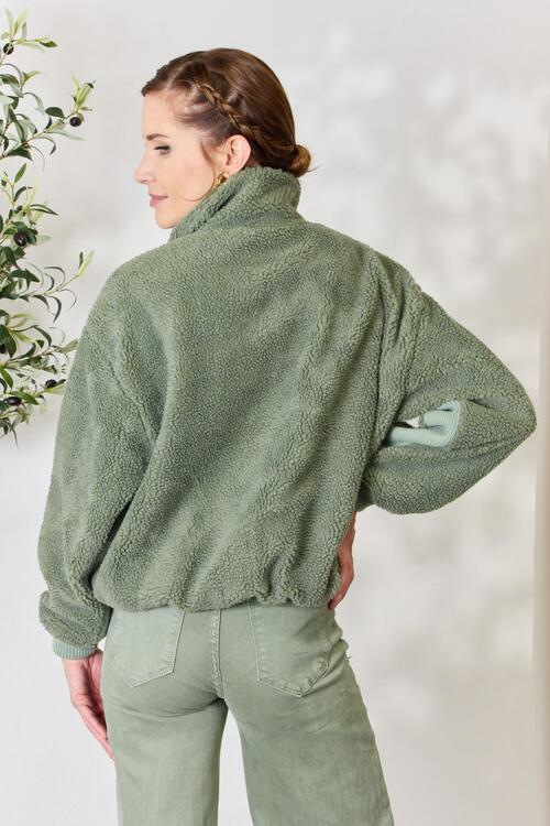 Heimish Full Size Zip Up Collared Neck Jacket  | KIKI COUTURE