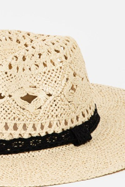 Fame Openwork Lace Detail Wide Brim Hat  | KIKI COUTURE