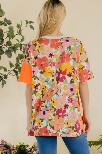 Celeste Full Size Floral Short Sleeve T-Shirt  | KIKI COUTURE