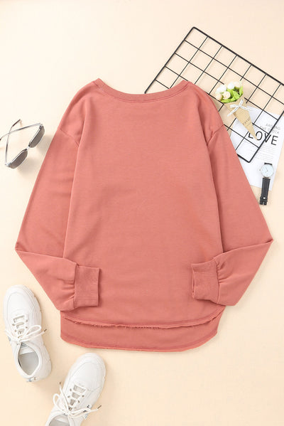 Side Slit Drop Shoulder Sweatshirt  | KIKI COUTURE-Women's Clothing, Designer Fashions, Shoes, Bags