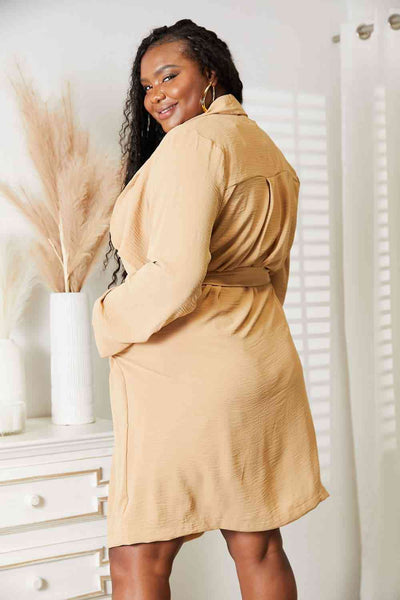 Culture Code Full Size Tied Trench Coat with Pockets  | KIKI COUTURE