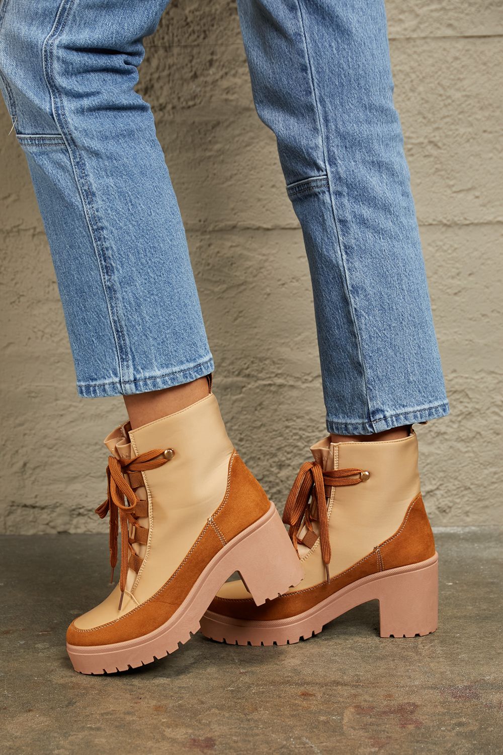 East Lion Corp Lace Up Lug Booties  | KIKI COUTURE