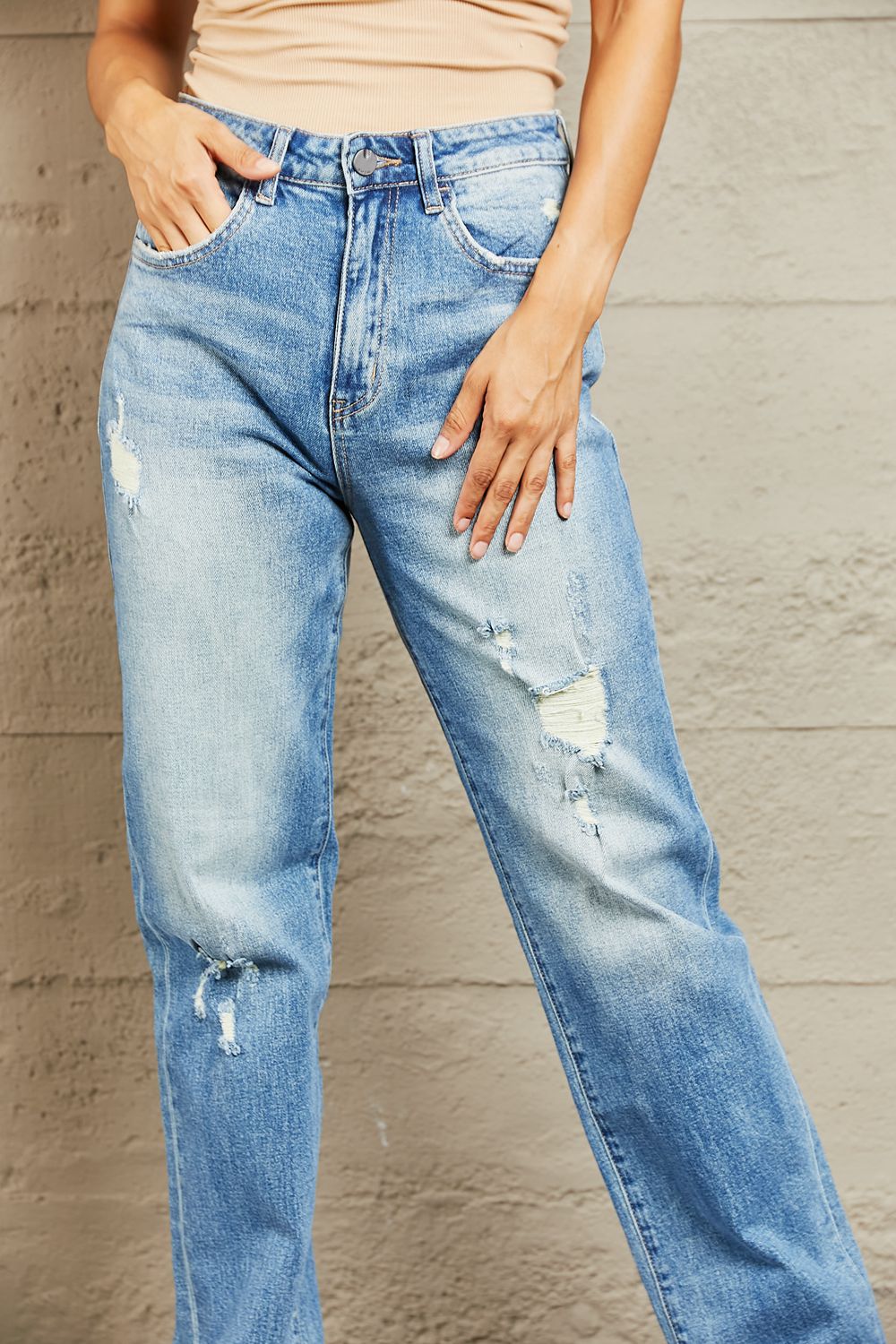 BAYEAS High Waisted Straight Jeans  | KIKI COUTURE