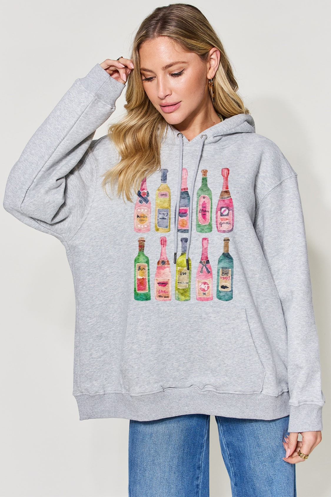 Simply Love Full Size Graphic Long Sleeve Drawstring Hoodie  | KIKI COUTURE
