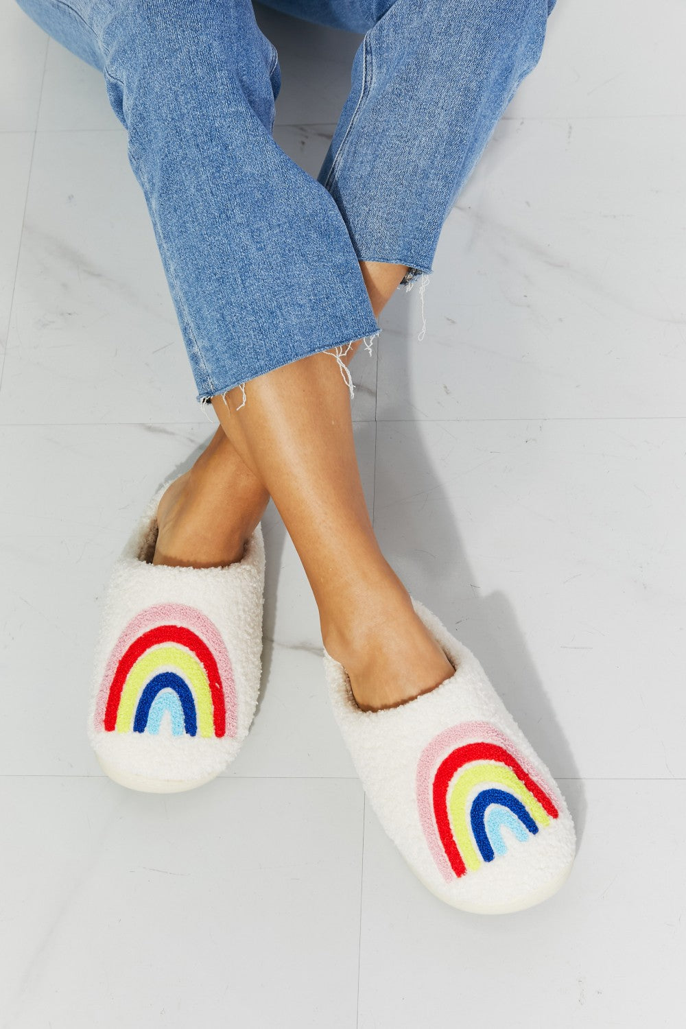 Rainbow Plush Slipper | KIKI COUTURE