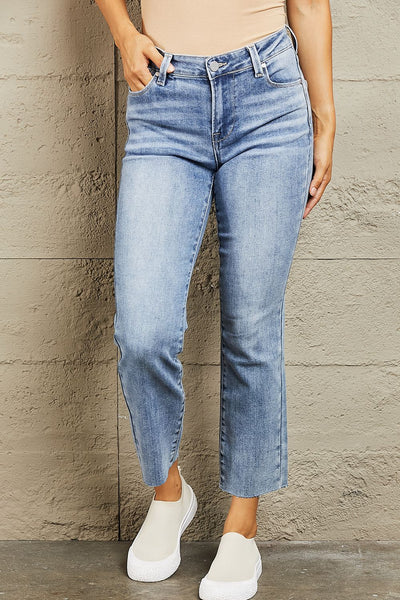 BAYEAS Mid Rise Cropped Slim Jeans  | KIKI COUTURE