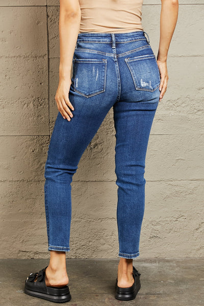 BAYEAS Mid Rise Distressed Slim Jeans  | KIKI COUTURE