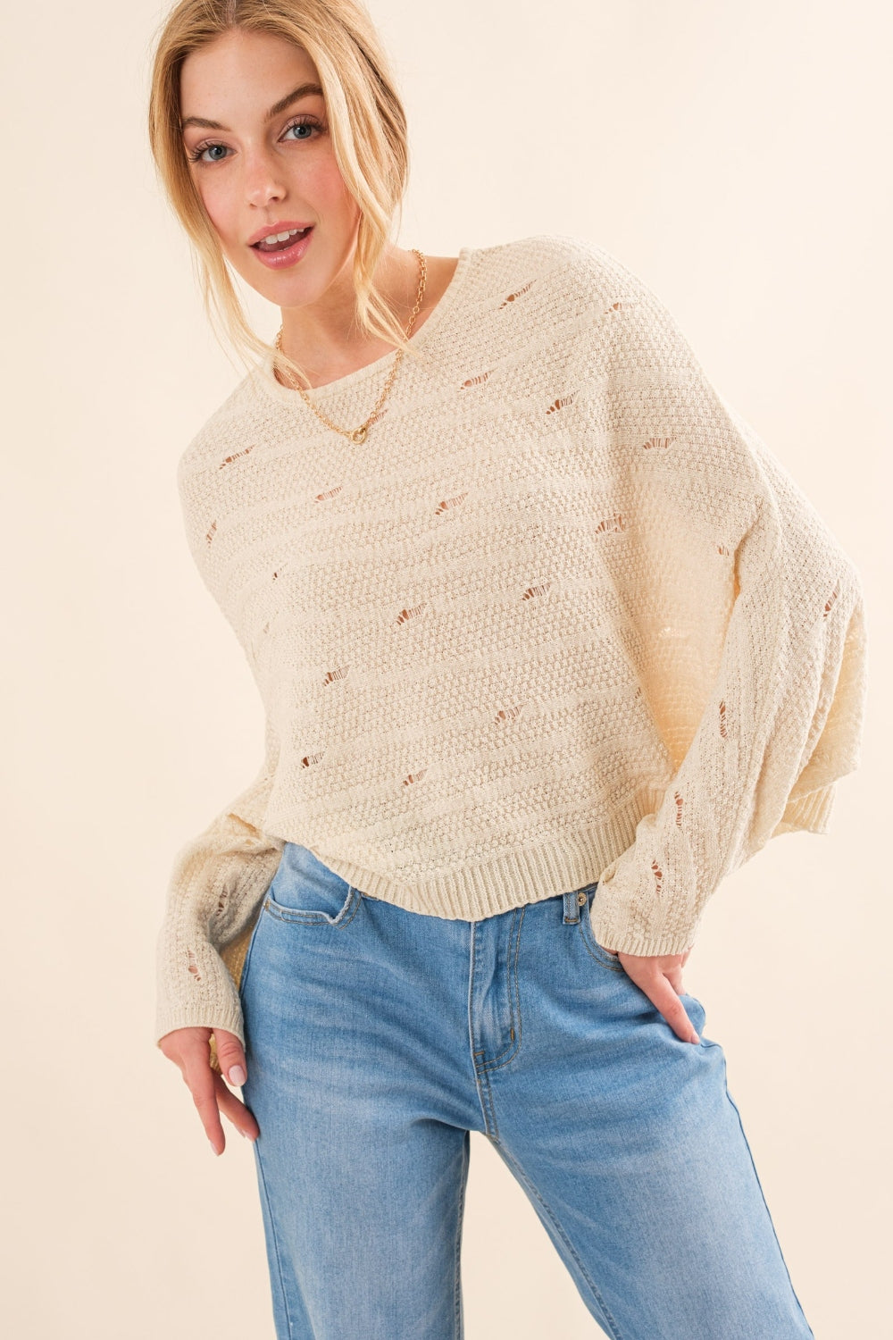 And The Why Dolman Sleeves Sweater  | KIKI COUTURE