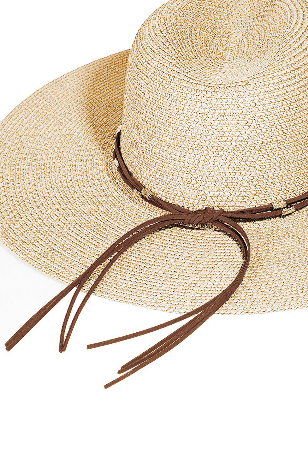 Fame Rope Strap Wide Brim Weave Hat  | KIKI COUTURE