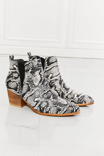 Back At It Point Toe Bootie in Snakeskin | KIKI COUTURE