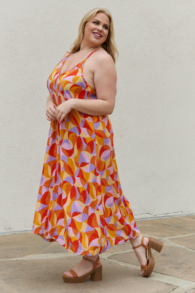 And The Why Full Size Printed Sleeveless Maxi Dress  | KIKI COUTURE