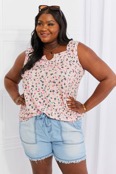Heimish Full Size Surprise Party Printed Sleeveless Top  | KIKI COUTURE