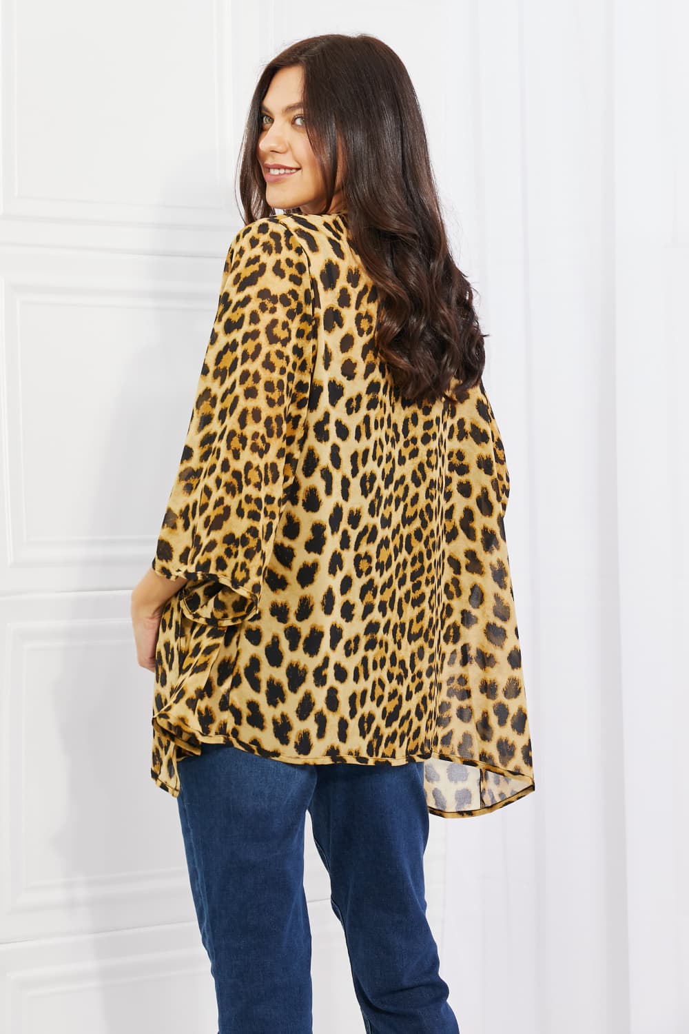 Melody Wild Muse Full Size Animal Print Kimono in Brown  | KIKI COUTURE