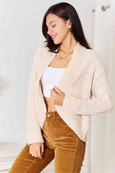 Double Take Open Front Long Sleeve Cardigan  | KIKI COUTURE