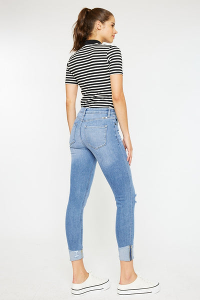 Kancan Distressed Cat's Whiskers Button Fly Jeans  | KIKI COUTURE