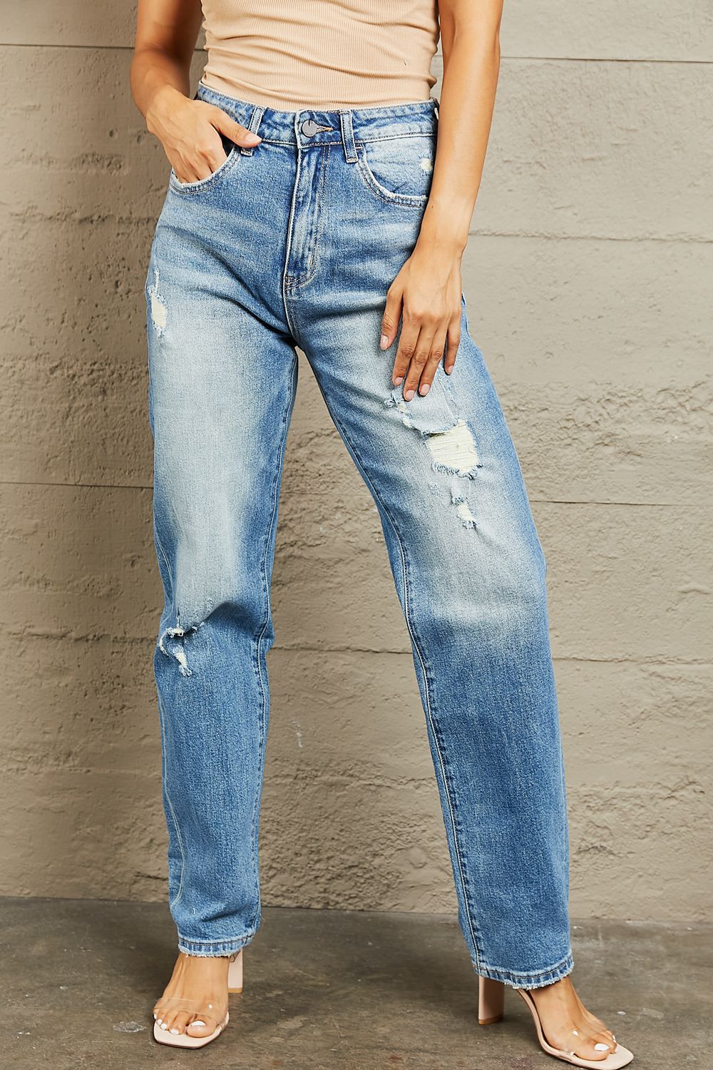 BAYEAS High Waisted Straight Jeans  | KIKI COUTURE