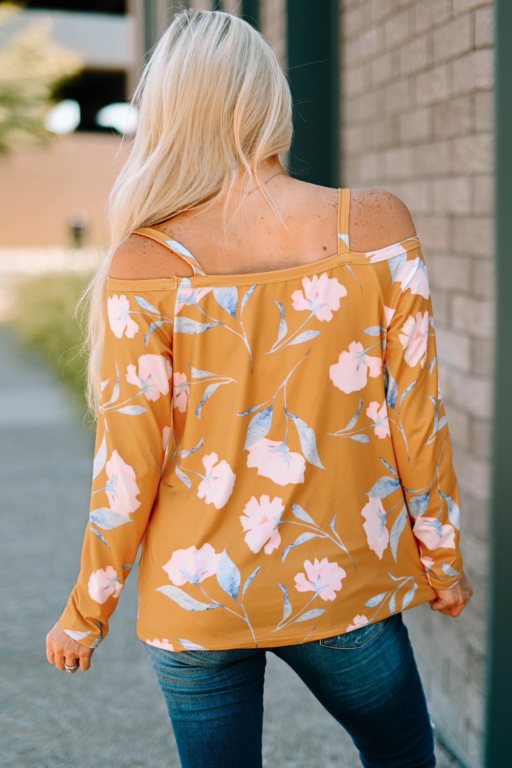 Floral Cold-Shoulder Long Sleeve Top  | KIKI COUTURE-Women's Clothing, Designer Fashions, Shoes, Bags