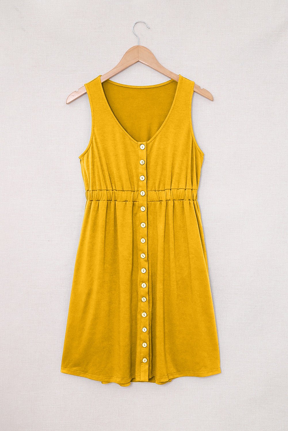 Sleeveless Button Down Mini Dress  | KIKI COUTURE-Women's Clothing, Designer Fashions, Shoes, Bags