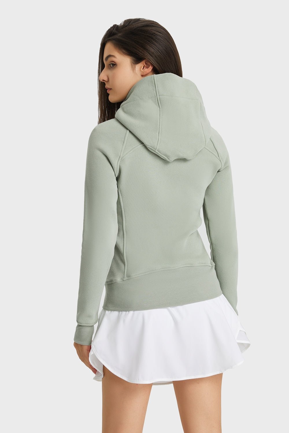 Zip Up Seam Detail Hooded Sports Jacket  | KIKI COUTURE-Women's Clothing, Designer Fashions, Shoes, Bags